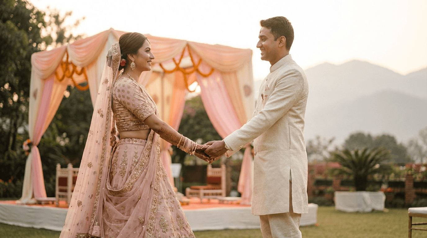 Wedding celebration setup