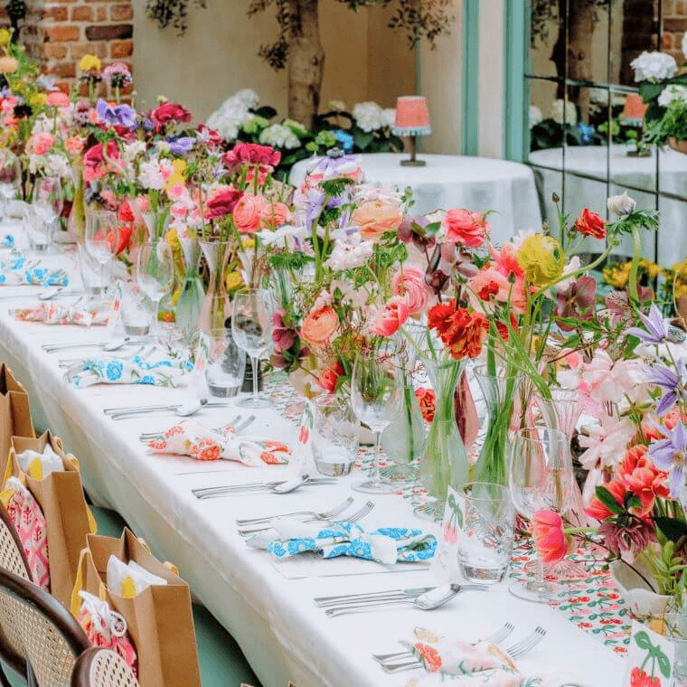 Beautiful floral table setting